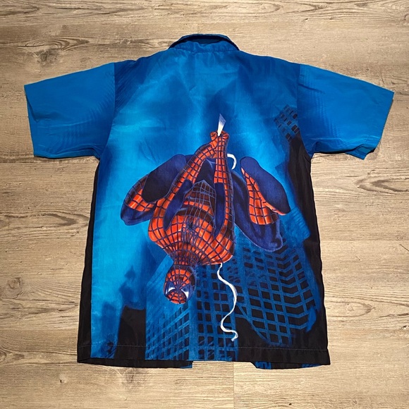 2002 Marvel Spiderman Button Up Short Sleeve Shirt Vintage Men’s Size XL - Picture 4 of 4